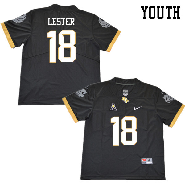Youth #18 Dyllon Lester UCF Knights College Football Jerseys Sale-Black